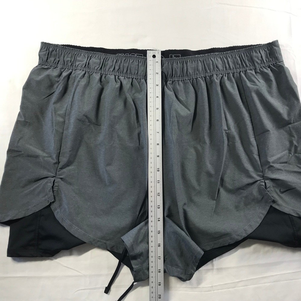 Nike 10/2 Running Shorts Grey Black 2-in-1 Plus Size 3X DC5412-014 - Picture 3 of 8
